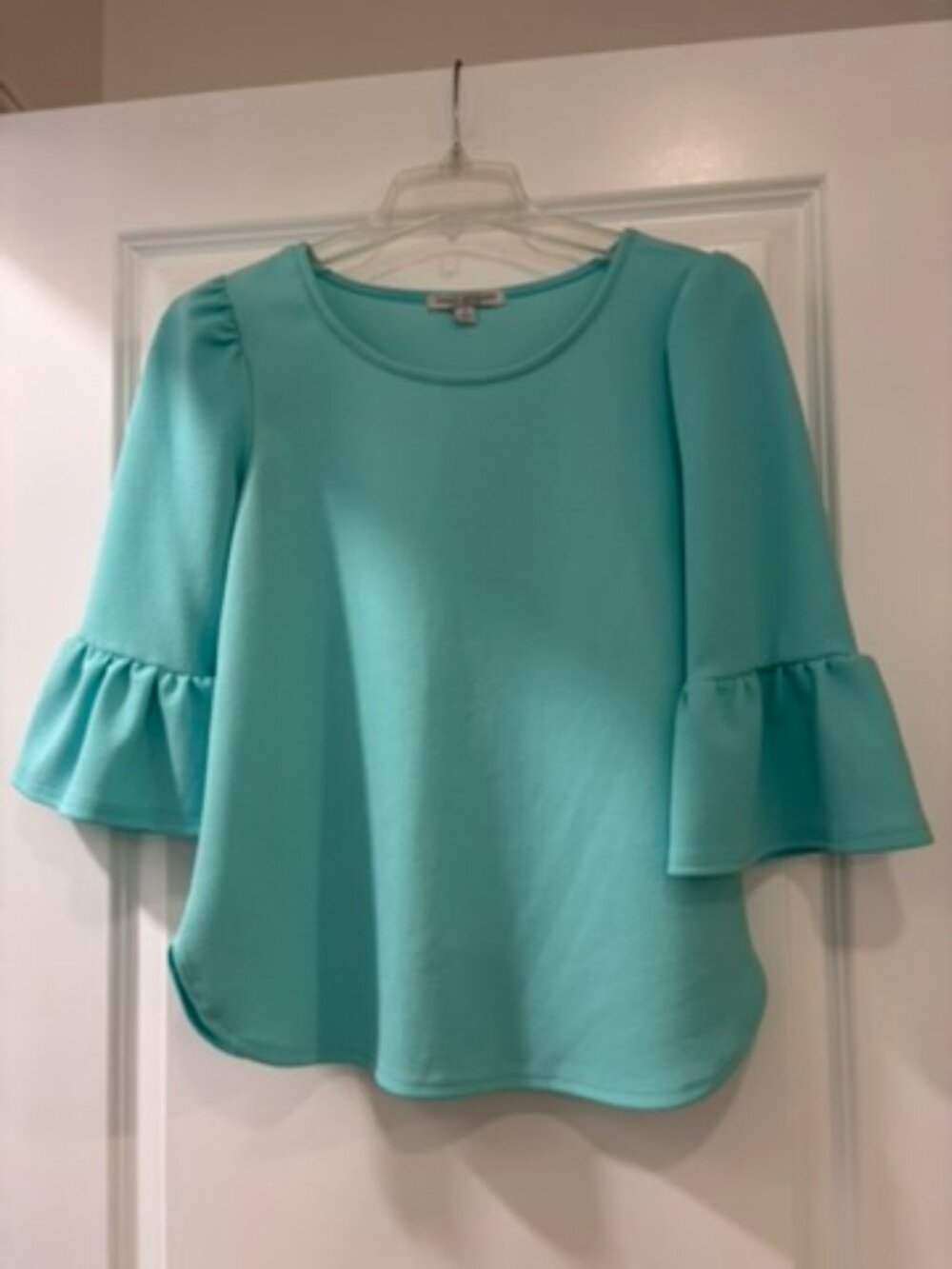 Teal Green Envelope Los Angeles Bell Sleeve Top